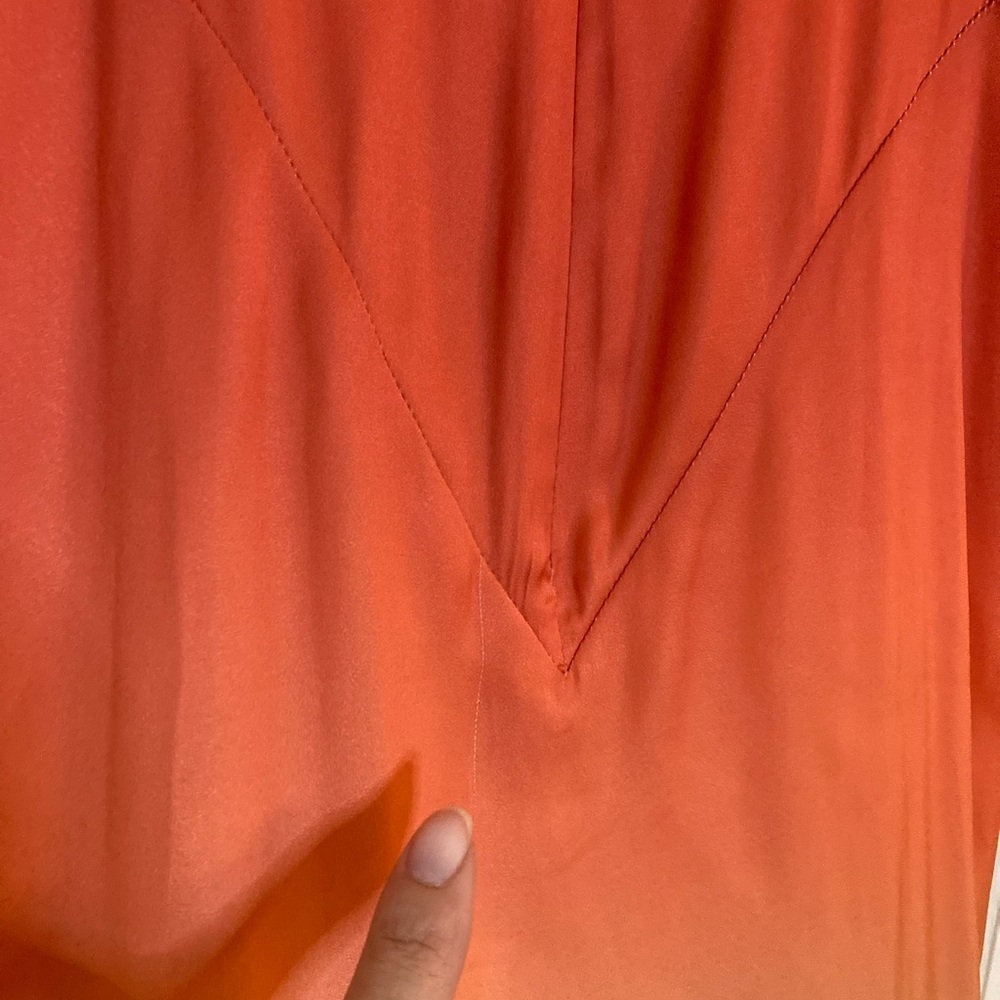 Maje Ombre Satin Scarf Maxi Dress Terracotta Size 36/4 - Picture 9 of 9